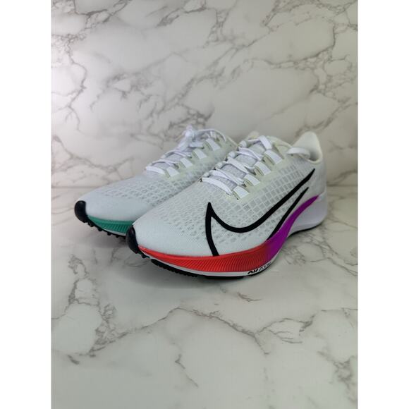 Nike Air Zoom Pegasus 37 White/Flash Crimson/Hyper Violet Women's Shoes Size 8.5 - Picture 1 of 6